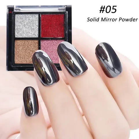 Solid Mirror Nail Powder Palette Multi Colors Metallic Chrome Aurora Magic Dust For Women Manicure Art Decoration Accessory