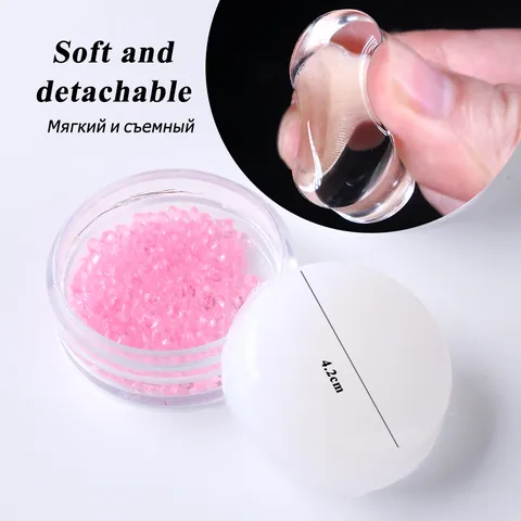 Clear Silicone Nail Art Stamper With Plastic Base Soft Jelly Nail Stamper For DIY French Manicure Printing Transfer Tool