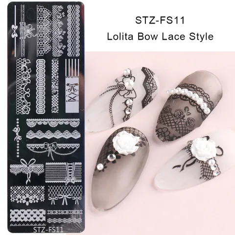 Stainless Steel Nail Stamping Plate Rose Snake Animal Leopard Print Geometric Fruit Patterns Manicure Template Art Tool
