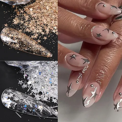 Holografische Nagel Glitter Pailletten Ster Maan Vormen Gemengde Laser Sprankelende Vlokken Voor Professionele DIY Nagelkunst Decoratie Manicure