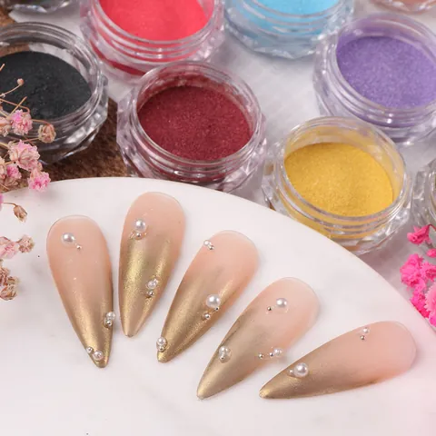 Metallic Magic Mirror Nail Powder Shimmering Chrome Pigment Dust For Manicure Gradient Aurora Effect Nail Art Decoration