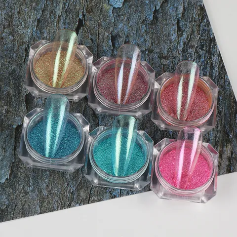Chamäleon Nagel Glitzerpuder Aurora Sternenhimmel Effekt Spiegel Chrom Pigment Für Nail Art Dekoration DIY Maniküre Damen Beauty