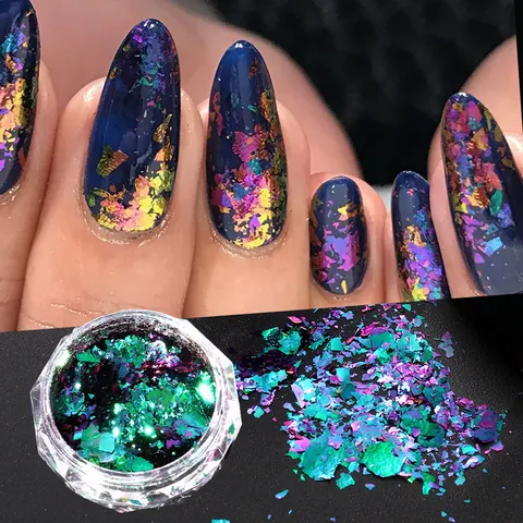 Chameleon Nail Art Glitter Flakes Irregular Aurora Metallic Sequins For Salon Professional Manicure Decoration Accessories