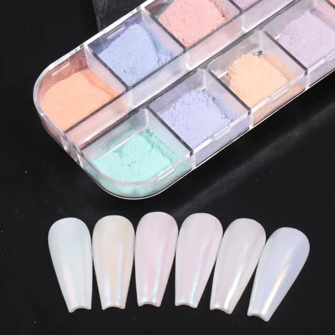 Aurora Nagel Puder Irisierend Chrom Spiegel Effekt Perle Pigment Für DIY Nagelkunst Dekoration Maniküre Trendy Damen Schönheit Zubehör