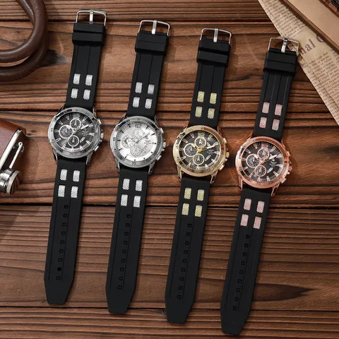 ZHOWE Men Business Sporty Quartz Watch With Silicone Strap Alloy Case Date Calendar Large Dial Fashion Casual Wristwatch