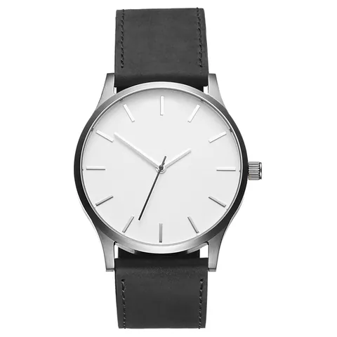 Herren Quarzuhr Minimalistisch Großes Zifferblatt Business Stil Legierungsgehäuse Kunstlederarmband Analoge Armbanduhr
