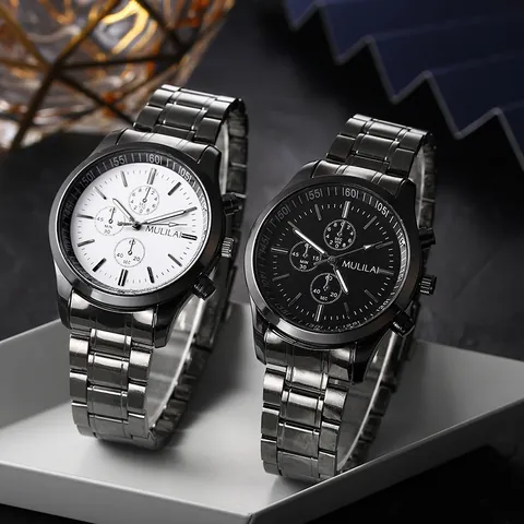 Orologio Cronografo al Quarzo da Uomo Multifunzione a Tre Quadranti Cinturino in Lega Business Casual Orologio da Polso