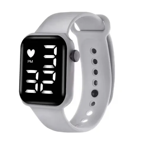 Minimalist Square LED Digital Electronic Watch With Silicone Strap Sports Fashion Student Watch For Boys Girls Unisex