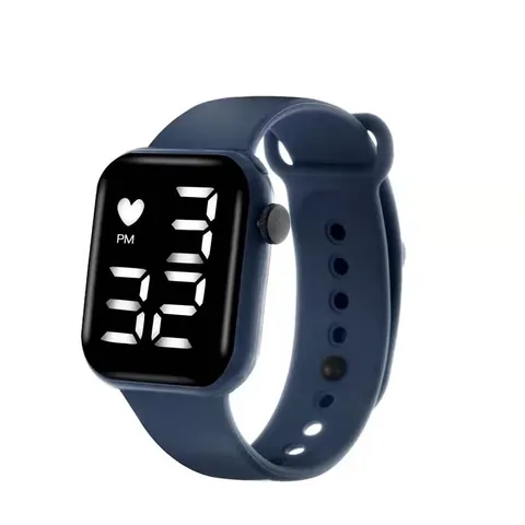 Minimalist Square LED Digital Electronic Watch With Silicone Strap Sports Fashion Student Watch For Boys Girls Unisex