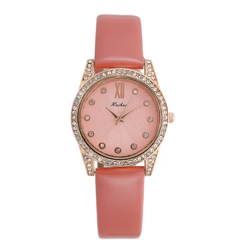 Fashion Women Rhinestone Quartz Watch With Faux Leather Strap Roman Numerals Dial Elegant Ladies Casual Wristwatch Jewelry