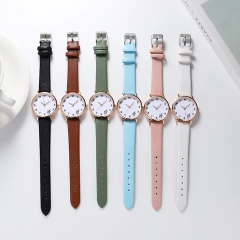 Cute Cartoon Women Analog Quartz Watch With Faux Leather Strap Rose Gold Case Fresh Fashion Timepiece For School Girls