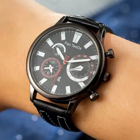 Herren Quarzuhr Mit Datumsanzeige Kunstlederarmband Legierungsgehäuse Business Casual Mode Armbanduhr Für Herren Geschenk