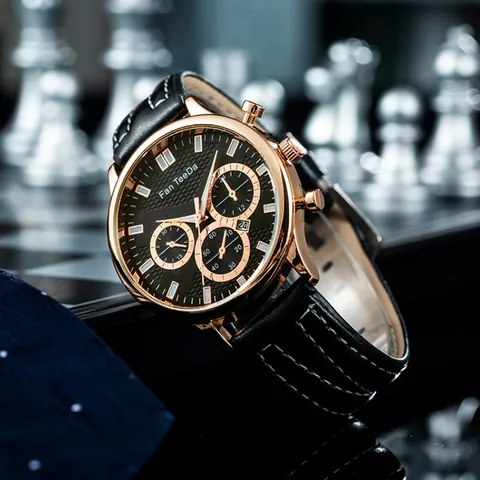 Men Business Quartz Watch Faux Leather Strap Calendar Date Alloy Case Honeycomb Dial Multi-functional Fashion Wristwatch
