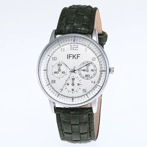 Business Casual Men's Quartz Watch With Alloy Case And Faux Leather Strap Round Dial Three Eye Decorative Honeycomb Pattern Pointer Wristwatch
