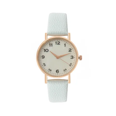 Mode Eenvoudig Dames Quartz Horloge Roségouden Kast Kunstlederen Band Arabische Cijfers Minimalistisch Polshorloge Voor Vrouwen Cadeau