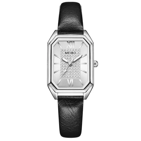 Vintage Women Quartz Watch Rhinestone Octagonal Dial Faux Leather Strap Roman Numerals Elegant Fashion Female Wristwatch Jewelry