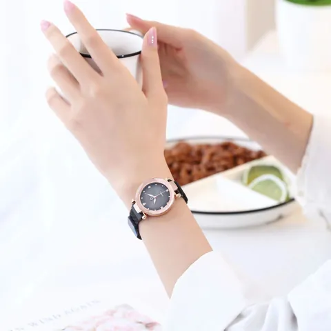 Women Fashion Quartz Watch Elegant Rhinestone Dial Mesh Alloy Strap Diamond Cut Glass Casual Ladies Wristwatch