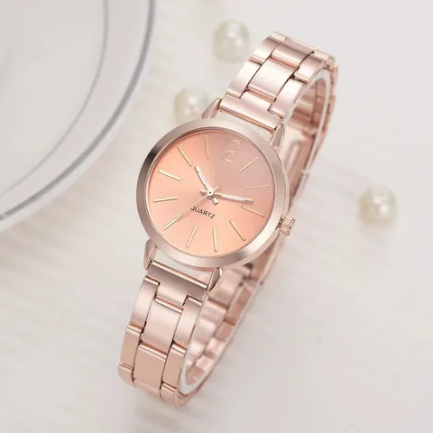 Women Fashion Minimalist Quartz Watch Alloy Metal Link Strap Slim Casual Dress Wristwatch Elegant Jewelry Accessory Daily