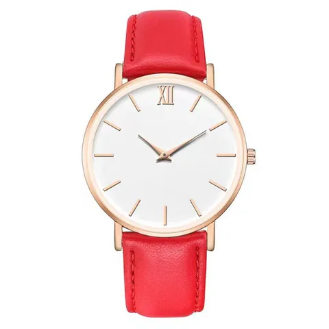 Orologio al Quarzo di Coppia Minimalista Moda Coreana Scala Semplice Cinturino in Similpelle Orologio da Polso Analogico Casual Per Uomo Donna