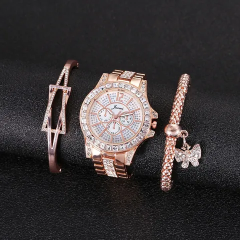Orologio da Donna di Lusso Moda con Strass in Lega al Quarzo Bracciale con Ciondolo a Farfalla Accessori Gioielli Regalo per Lei