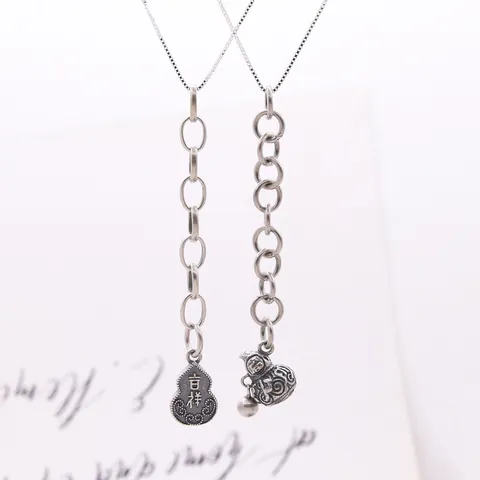 S925 Argento Sterling Vintage Thai Argento Zucca Ruyi Pendente Catena Di Estensione Per DIY Collana Bracciale Accessori Per Gioielli