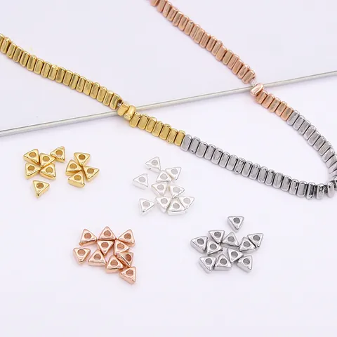 S925 Sterling Silver Triangle Loose Beads Geometric Spacer Beads For DIY Handmade Jewelry Making Findings Accessories