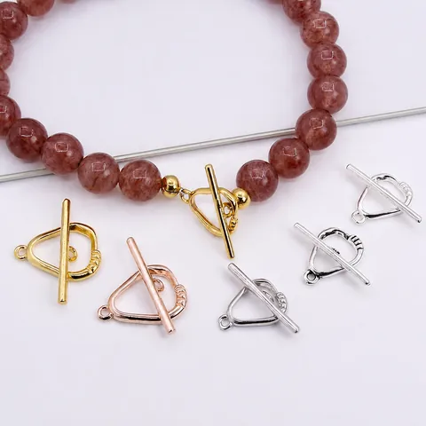 S925 Sterling Silver Geometric OT Toggle Clasp For DIY Necklace Bracelet Jewelry Making Accessories Gold Silver Rose Gold Connectors