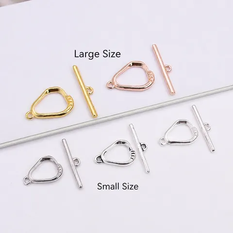 S925 Sterling Silver Geometric OT Toggle Clasp For DIY Necklace Bracelet Jewelry Making Accessories Gold Silver Rose Gold Connectors