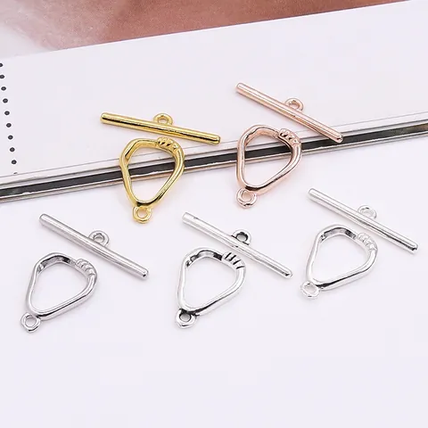 S925 Sterling Silver Geometric OT Toggle Clasp For DIY Necklace Bracelet Jewelry Making Accessories Gold Silver Rose Gold Connectors