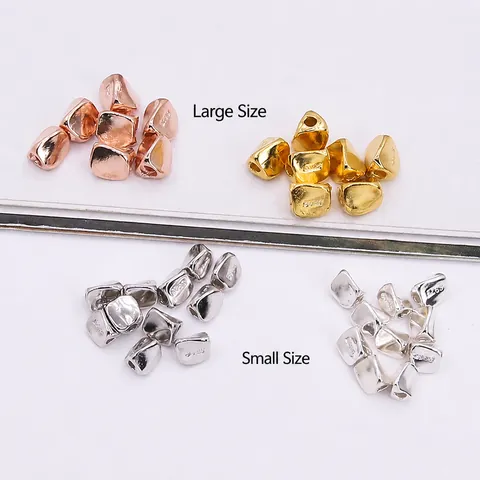 S925 Sterling Silver Irregular Loose Beads For DIY Jewelry Making Accessories Gold Rose Gold Platinum Plated Spacer Beads
