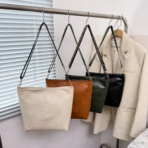 Vintage Große Kapazität PU Leder Hobo Tasche Für Damen Breiter Ethno Muster Gurt Umhängetasche Schultertasche Handtasche