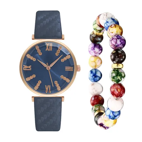 Orologio al Quarzo da Donna con Bracciale e Scatola Regalo Cassa in Lega Cinturino in Ecopelle Intrecciata Quadrante Numeri Romani Orologio da Polso