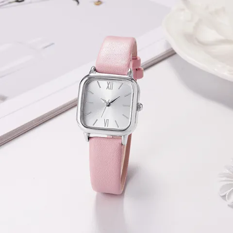 Orologio al Quarzo Quadrato da Donna Vintage Orologio da Polso Casual Minimalista Con Cinturino in Ecopelle Quadrante Romano Cassa in Lega Gioielli Eleganti