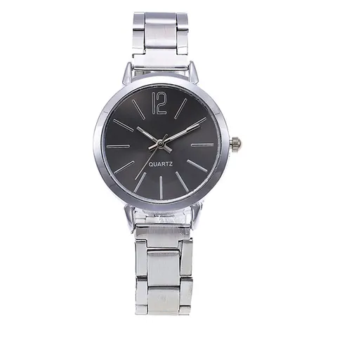 Fashion Women Minimalist Quartz Watch Round Dial Alloy Link Strap Elegant Casual Wristwatch For Daily Business Ladies Jewelry