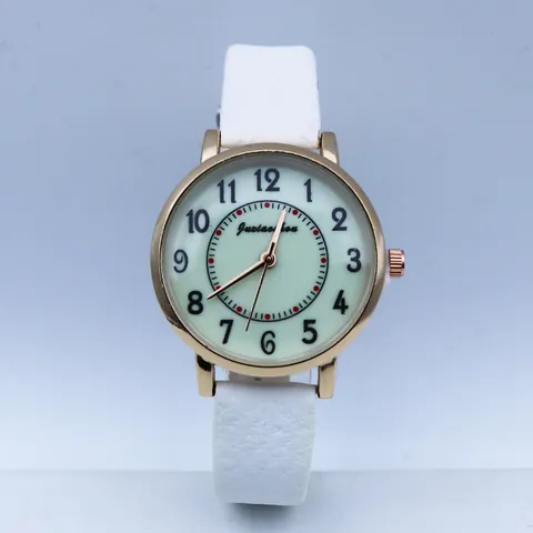 Women's Luminous Quartz Watch Vintage Casual PU Leather Strap Alloy Case Arabic Numerals Wristwatch For Ladies Students Gift