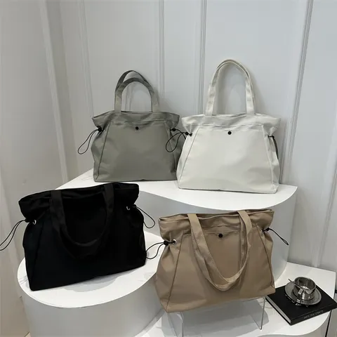 Große Kapazität Oxford Gewebe Tragetasche Für Damen Leichte Minimalistische Kordelzug Schultertasche Casual Pendler Handtasche