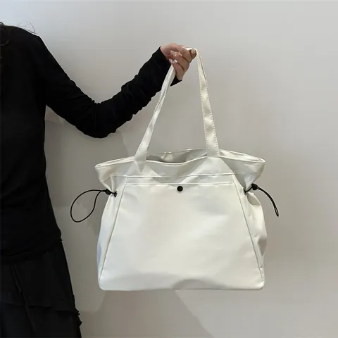 Große Kapazität Oxford Gewebe Tragetasche Für Damen Leichte Minimalistische Kordelzug Schultertasche Casual Pendler Handtasche