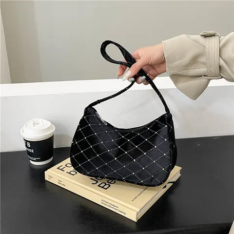 Trendy Fluweel Suède Onderarmtas Voor Dames Zomer Casual Baguette Schoudertas Luipaard Ruit Patroon Kleine Vierkante Tas