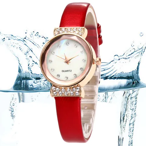 Fashion Women Quartz Watch Rhinestone Decoration Rose Gold Alloy Case Faux Leather Strap Elegant Ladies Wristwatch For Office Daily Wear