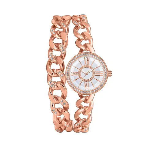Reloj Cuarzo Mujer Pulsera Diamantes Imitación Cadena Aleación Números Romanos Elegante Reloj Pulsera Moda Regalo Señoras