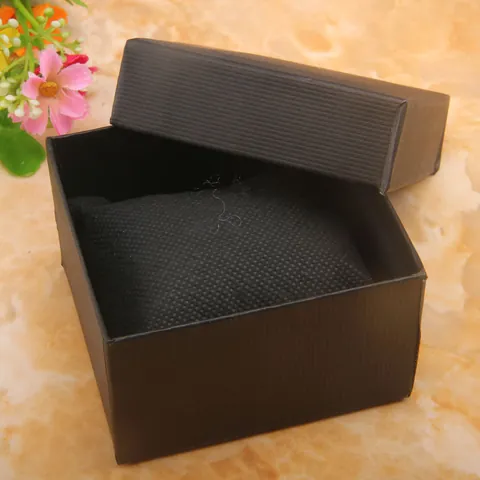 Square Paper Watch Gift Box With Interior Pillow Textured Marble Pattern Jewelry Display Storage Case For Watch Bracelet