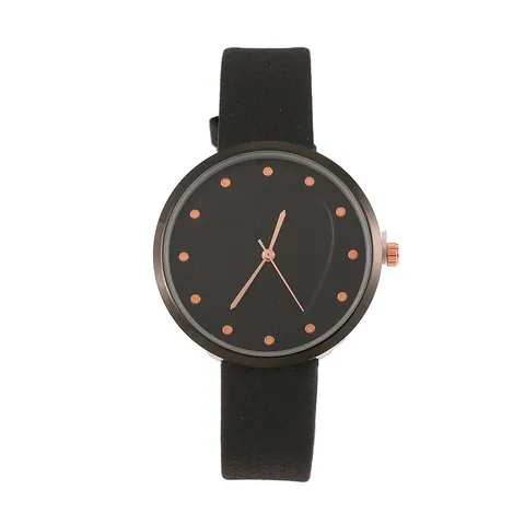 Minimalist Heart Pattern Quartz Watch For Women Fashion Alloy Case Faux Leather Strap Casual Student Wrist Watch