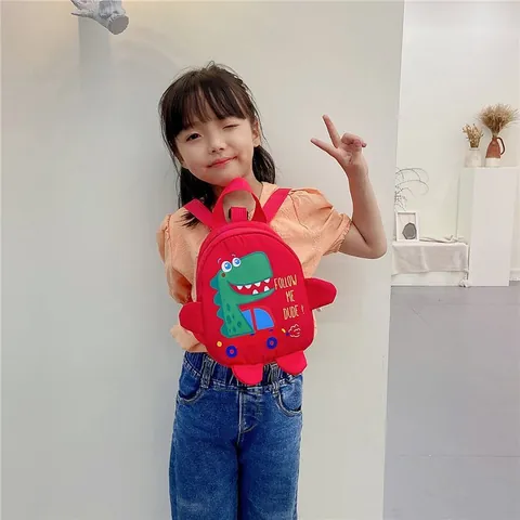 Cute Cartoon Dinosaur Kids Anti-lost Backpack Nylon Waterproof Mini Toddler School Bag For Boys Girls Everyday Use
