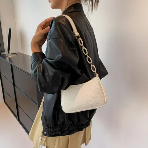 Trendy Women Felt Fabric Shoulder Bag Minimalist Chain Crossbody Small Square Bag Embossed All-match Underarm Purse For Daily Street Casual