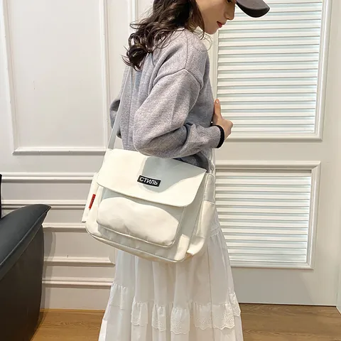Große Kapazität Nylon Kuriertasche Mit Russischem Aufnäher Streetstyle Minimalistische Umhängetasche Für Damen Herren Freizeit Schultertasche