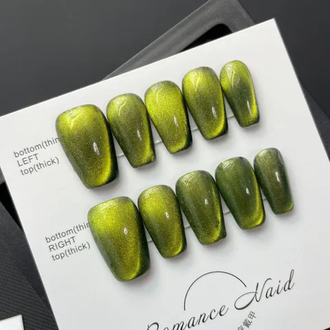 Handmade Cat Eye Press On Nails Reusable Luxury Butterfly Rhinestone False Nails For Women Skin Whitening Manicure Decoration