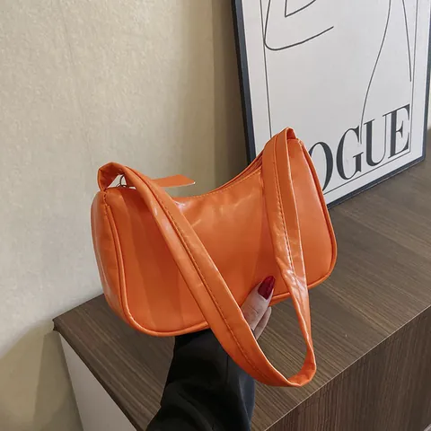 Borsa a Spalla Sotto l'Ascella Minimalista in Pelle PU per Donna Tinta Unita Tendenza Estiva con Cerniera Piccola Borsa Quadrata Moda