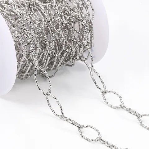 Edelstahl Rhombische Hammerschlag Textur Kette Für DIY Schmuckherstellung Halsketten Armbänder Schmuck Zubehör Bulk Mode Accessoire