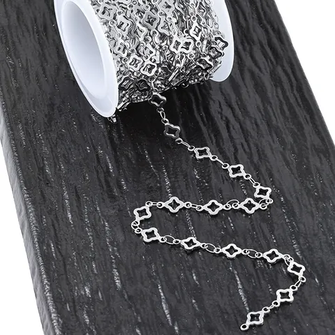 Edelstahl Kleeblatt Herzform DIY Kette Für Halskette Armband Schmuckherstellung Zubehör Dekorative Gliederkette