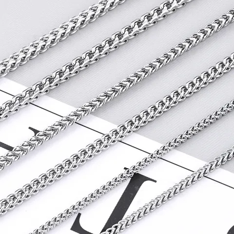 Stainless Steel Wheat Chain Chopin Chain Bulk Roll For DIY Necklace Bracelet Jewelry Making Accessories Silver Color
